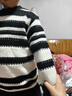 巴拉巴拉童裝兒童毛衣男童秋冬裝套頭打底衫毛衫線(xiàn)衣百搭時(shí)尚上衣 白黑色調00319 150 曬單實(shí)拍圖