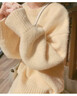 歐貝汐軟糯毛衣女秋冬加厚外套2025新款慵懶風(fēng)寬松小個(gè)子內搭上衣針織衫 奶黃色 均碼 【建議80-130斤】 曬單實(shí)拍圖