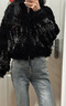 三吉黑花【暮雪】新中式釘珠羊羔毛外套女裝冬2025新款今年流行潮 珠黑(毛絨內里) S 曬單實(shí)拍圖