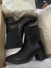 Clarks其樂(lè )Lileigh系列新品女士秋冬英倫粗高跟中筒襪靴 黑色261796384 37 曬單實(shí)拍圖