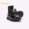 巴拉巴拉童鞋兒童休閑鞋女童春秋精致蝴蝶結時(shí)尚靴潮流洋氣小皮鞋 黑色調00399 27 (腳長(cháng)16.1-16.7/內長(cháng)17.7) 曬單實(shí)拍圖