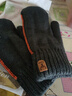 阿尤布手悶子加絨 冬季手套男冬天保暖棉手套男士防寒防風(fēng)連指毛線(xiàn)加厚 厚款男士連體手套深灰色 曬單實(shí)拍圖