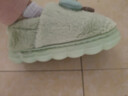 ECAC孕婦棉拖鞋女士冬季包跟2025新款厚底保暖加絨毛毛月子棉鞋女外穿 綠色 【店長(cháng)推薦-孕媽媽必備】 38 -39（適合37-38的腳） 曬單實(shí)拍圖
