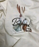 百圖betu女裝夏季新款T恤撞色圓領(lǐng)兔子印花繡花圖案短袖女2406T18 米白 L 曬單實(shí)拍圖
