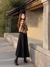 毛呢半身裙女大擺裙2025冬季新款高腰顯瘦遮胯A字裙時(shí)尚簡(jiǎn)約休閑 深咖 S 曬單實(shí)拍圖