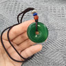 石玥珠寶精品綠玉髓瑪瑙平安扣吊墜項鏈本命年護身符轉運珠掛件男女士款 曬單實(shí)拍圖