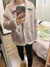 TUNTUN吞吞秋冬【迷霧少女】桑蠶絲羊毛大衣女士高級感短款毛呢羊絨外套 香霧紫色現貨 6.4%桑蠶絲8.3%兔毛83.7%綿羊毛 M 曬單實(shí)拍圖