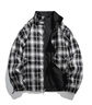Wassup Sohot夾克男春秋季雙面格子外套立領(lǐng)痞帥棒球服運動(dòng)風(fēng)衣 黑色 M 曬單實(shí)拍圖