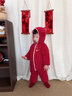 巴拉巴拉【balaOne】童裝嬰兒連體衣秋冬爬服紅色新年拜年服保暖衣 中國紅60611 80cm 曬單實(shí)拍圖