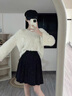 時(shí)尚小個(gè)子百褶短裙女2025冬季新款氣質(zhì)高腰顯瘦毛呢A字半身裙潮 黑色 M 曬單實(shí)拍圖