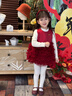 LUSON小O寶童裝 寶寶新年紅色蓬蓬裙女2026女童過(guò)年絲絨拜年背心公主裙 曬單實(shí)拍圖