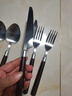 仿胡桃木餐具不銹鋼牛排刀叉勺套裝西餐餐勺復古餐勺湯勺 尖勺 曬單實(shí)拍圖