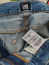 Lee25新品寬松版單褶設計中淺藍男女同款牛仔短褲 中淺藍 L  曬單實(shí)拍圖