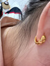 潮宏基 至簡(jiǎn)絮語(yǔ)黃18K金耳環(huán)女士耳扣彩金耳環(huán)耳飾送女友新年禮物 一對款 曬單實(shí)拍圖