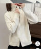 半高領(lǐng)拉鏈慵懶風(fēng)毛衣外套女秋冬季2025年新款設計感針織開(kāi)衫上衣 4482米色 M  【建議96斤-110斤】 曬單實(shí)拍圖