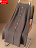 啄木鳥(niǎo)（TUCANO）質(zhì)感細膩 垂墜針織半身裙女2025秋冬新款加厚a字感中長(cháng)裙 灰色 L 105-120斤 曬單實(shí)拍圖