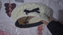 蓓沐格毛絨貝雷帽女秋冬季可愛(ài)蝴蝶結針織毛線(xiàn)韓系畫(huà)家帽子顯臉小復古風(fēng) 毛絨貝雷帽【白色】 曬單實(shí)拍圖