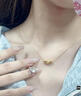 中國黃金（CHINA GOLD）黃金心形項鏈女士足金愛(ài)心金珠吊墜首飾情人節生日禮物送女友老婆 桃心金珠吊墜【贈S925銀鏈】約0.18g 曬單實(shí)拍圖