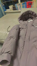 鴨鴨（YAYA）品牌年輕媽媽羽絨服短款2025新款洋氣中老年裝女士冬季厚外套 灰紫色 XL (建議105-120斤) 曬單實(shí)拍圖