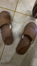 歐珊海寧真皮拖鞋男 秋冬季新款正宗牛皮拖鞋女軟底防滑居家用室內 男-棕色 44-45 碼（鞋碼30） 曬單實(shí)拍圖