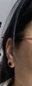 墨者善石黃金耳釘彎鉤情侶款足金999黑瑪瑙耳飾男女單只個(gè)性養耳棒小克重 彎鉤款(大號9mm)一對價(jià) 曬單實(shí)拍圖