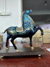 大明銅匠銅唐馬擺件工藝玄關(guān)裝飾品辦公室升職喬遷之喜搬家開(kāi)業(yè)禮品禮物 新將軍馬 藍色-長(cháng)約31*12*32cm 曬單實(shí)拍圖