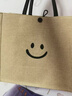 邦帛世帆布包包女手提包2025新款大容量麻布手提袋女ins上班通勤托特包 手提麻布包【笑臉大號】 曬單實(shí)拍圖
