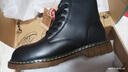 馬登男士馬丁靴秋冬加絨工裝靴英倫風(fēng)黑色休閑皮鞋男通勤百搭真皮靴子 黑色 [經(jīng)典/6孔]情侶款 44 男碼 曬單實(shí)拍圖