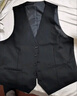 羅蒙（ROMON）西裝馬甲男士修身商務(wù)職業(yè)上班正裝結婚新郎背心坎肩西服 黑XL 曬單實(shí)拍圖