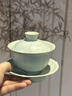 青澹墨雅 天青汝窯 茶具蓋碗冰裂釉三才蓋碗景德鎮手工陶瓷禮盒裝 冰玉蓋碗 200ml 曬單實(shí)拍圖