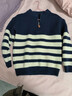 真維斯童裝男童毛衣2025新款兒童初秋針織衫保暖上衣女童學(xué)院風(fēng)衣服條紋長(cháng)袖 藏藍 150 曬單實(shí)拍圖