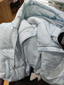 茵曼三防連帽泡芙輕羽絨服冬女裝面包服短款外套大衣上衣 冰藍 M  曬單實(shí)拍圖