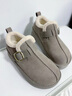百麗（Belle）復古厚底增高勃肯鞋女冬季新款商場(chǎng)款加毛保暖毛單鞋E6D1DDM5 灰色 39 (245mm) 曬單實(shí)拍圖