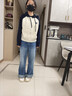 逸陽(yáng)逸陽(yáng)全棉闊腿牛仔褲女2025年春季新款寬松顯瘦闊版拖地長(cháng)直筒褲子 牛仔藍 27 曬單實(shí)拍圖