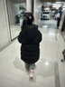 G.duck小黃鴨羽絨服兒童中長(cháng)款收腰連帽女童中大童加厚外套免洗防水童裝 黑色 中長(cháng)款羽絨服 120 -建議身高110-120cm 曬單實(shí)拍圖