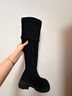 天美意長(cháng)靴厚底顯瘦過(guò)膝高靴女彈力靴時(shí)尚女鞋 曬單實(shí)拍圖