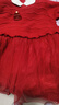 巴拉巴拉童裝女童連衣裙網(wǎng)紗針織公主紅色新年拜年服女童春裙子 曬單實(shí)拍圖