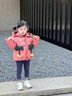 G.duck小黃鴨兒童棉衣女童羽絨棉服小童加絨外套2棉襖冬季1-3歲冬女寶寶 梅花三弄  粉紅色 100 適合身高90-100CM 曬單實(shí)拍圖