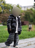 高梵兒童羽絨服黑金5.0鵝絨服官方男女童寶寶短款面包服保暖羽絨外套 小熊耳朵-YT黑色 140 （飛天鵝絨） 曬單實(shí)拍圖