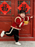 木木屋漢服女童拜年服套裝冬季2026新款女寶寶加絨加厚冬裝兒童過(guò)年衣服 紅色 140 適合身高130-140cm年齡8-9歲 曬單實(shí)拍圖