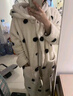 栢啟歆珊瑚絨睡衣女秋冬季長(cháng)款連帽睡袍加絨加厚保暖長(cháng)褲家居服套裝新年 黑白波點(diǎn)睡袍+褲子 L 【建議80-130斤】 曬單實(shí)拍圖