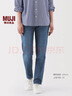 MUJI女式 彈力牛仔修身直筒褲 女款牛仔褲子長(cháng)褲25年春季 藍色 25 (165/62A) 曬單實(shí)拍圖