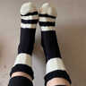 肯奈迪（KENNAIDI）襪子冬季女毛絨襪子秋冬季加厚加絨保暖冬天居家地板睡眠襪 三雙裝【寬條布標+全條紋細+大拼色】 均碼 曬單實(shí)拍圖