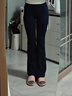 lululemon丨Groove Rib 女士運動(dòng)羅紋高腰加寬喇叭褲 LW5IMUA 黑色 M 曬單實(shí)拍圖