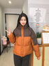 短款棉服女2026冬季新款百搭減齡棉襖拼接加厚保暖小個(gè)子棉衣外套 橘色 （時(shí)尚保暖） XL 建議體重【115-130斤】 曬單實(shí)拍圖