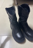 卓詩(shī)尼厚底短靴女2025新款瘦瘦靴高跟秋冬靴子堆堆皮鞋馬丁靴 黑色 38 曬單實(shí)拍圖