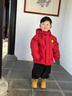 G.duck小黃鴨男童羽絨服冬季2024新款過(guò)年喜慶衣服兒童裝寶寶紅色外套 壓花款紅色 100 建議90-100cm2-3歲 曬單實(shí)拍圖