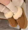 桑坡毛毛包頭半拖鞋女外穿2024年冬季新款加絨棉鞋時(shí)尚百搭雪地靴 卡其色 38 曬單實(shí)拍圖
