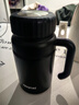 天喜保溫杯帶把手杯子男士高端水杯辦公室大容量316不銹鋼泡茶杯 紳士黑 升級316內底 1000ml 曬單實(shí)拍圖