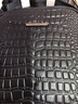 鱷魚(yú)恤情人節禮物青年頭層牛皮鱷魚(yú)紋單肩包男士小包潮流斜挎男包 曬單實(shí)拍圖
